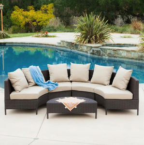 Bolton Outdoor 5pc Wicker Sofa Sectional Set