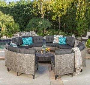 Manteo 10pc Outdoor Wicker Sectional Sofa Set W/ Cushions
