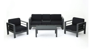 4pcs Outdoor Grey Aluminum Sofa Set