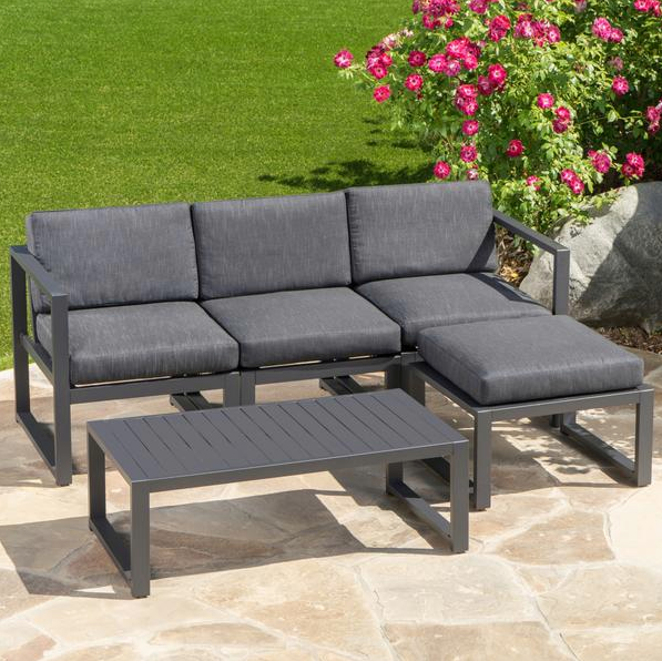 5 Piece Outdoor Patio Aluminum Sofa Set