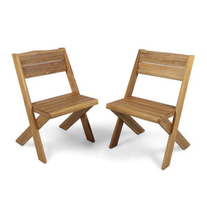 Outdoor Acacia Wood Chairs (Set Of 2)