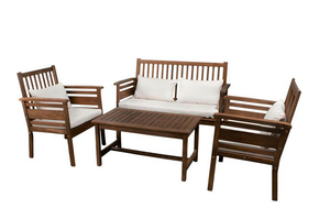 4pc Outdoor Acacia Wood Sofa Set