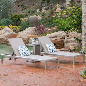 Miller 3pc Outdoor Chaise Lounge Chair & Table Set