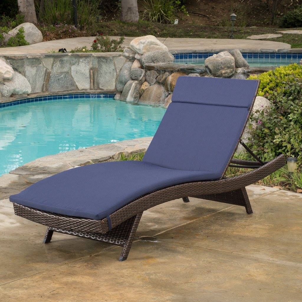 Anthony Outdoor Adjustable Chaise Lounge Chair W/ Cushion