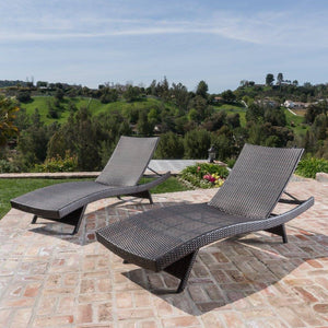 Kahi Outdoor Adjustable Chaise Lounge Chair, Set Of 2