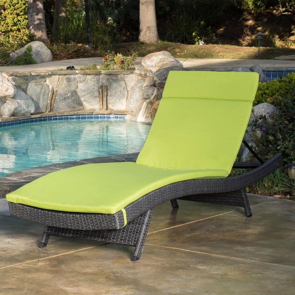 Anthony Outdoor Adjustable Gray Chaise Lounge Chair W/ Cushion