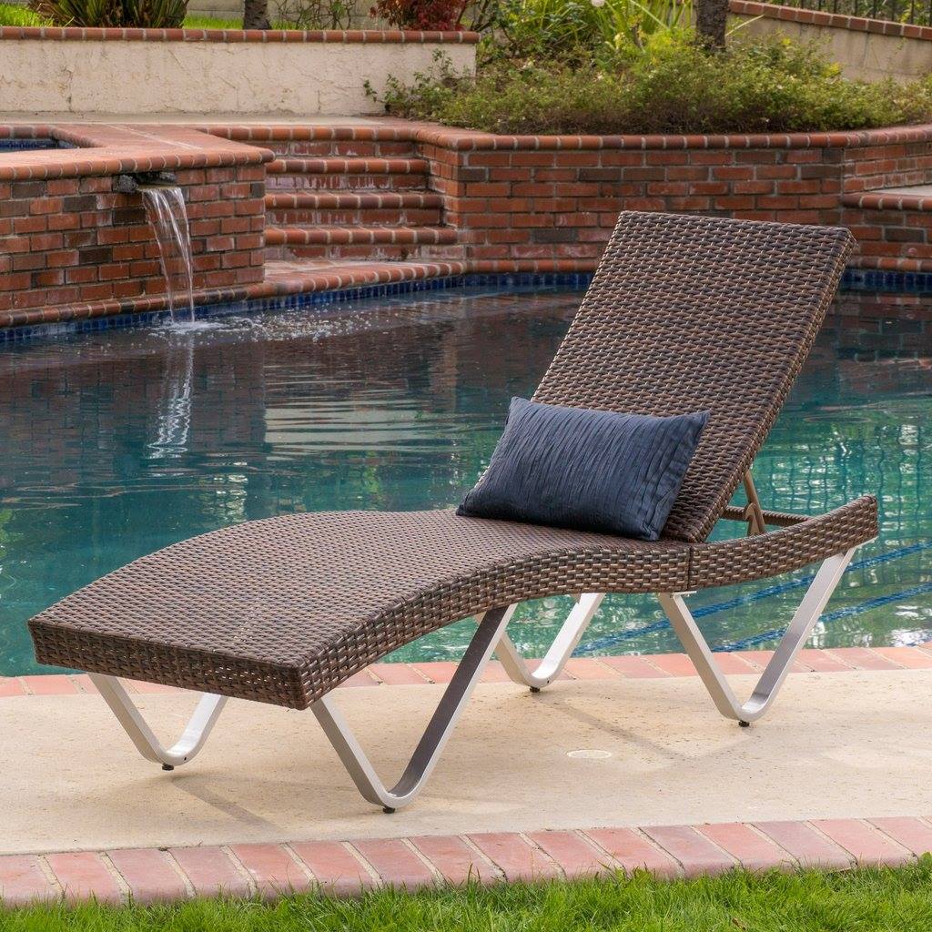 Graham Outdoor Wicker Chaise Lounge Chair