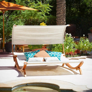 Daugherty Outdoor Patio Chaise Lounge Sunbed And Canopy