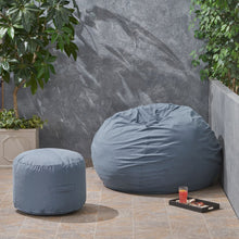 Load image into Gallery viewer, Outdoor Water Resistant 4.5 Bean Bag And 2 Ottoman Pouf Set - NH510803
