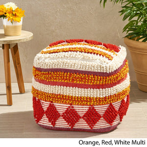 Outdoor RED DIAMOND Cube Pouf - NH026703