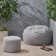 Load image into Gallery viewer, Outdoor Water Resistant 4.5 Bean Bag And 2 Ottoman Pouf Set - NH510803
